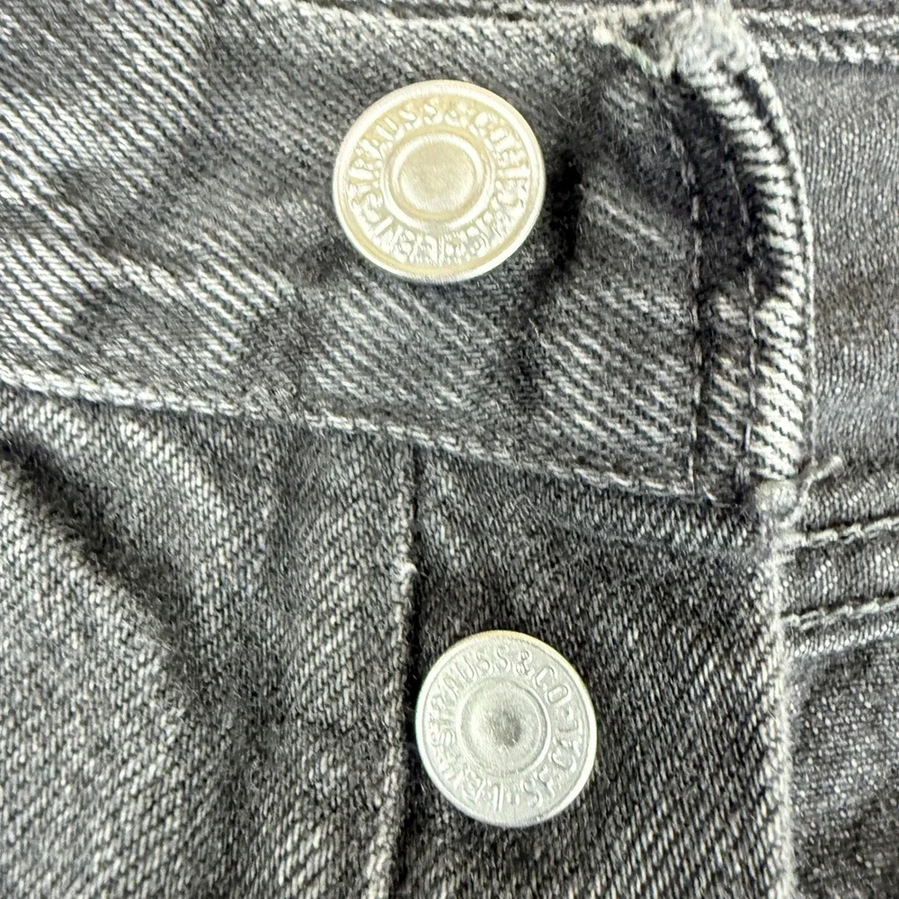 VTG Levis 501 Jeans Men Meas 29x31.25 Charcoal Button Fly Dark Wash 90s USA Y2K